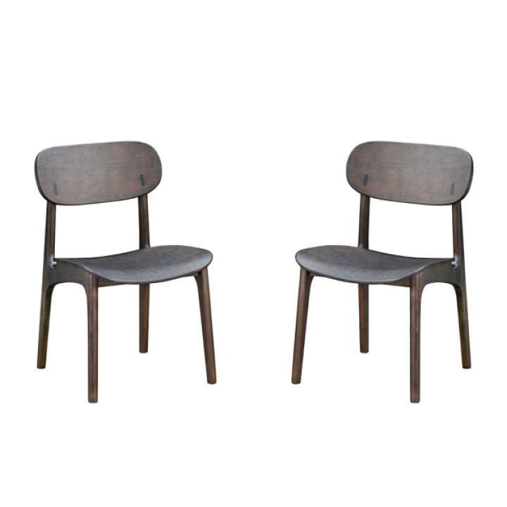 Dark Brown Mid-Century Modern Chairs, Set of 2