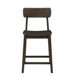 Dark Brown Wood Open Back Counter Stool