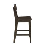Dark Brown Wood Open Back Counter Stool