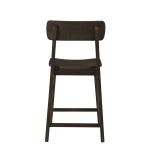 Dark Brown Wood Open Back Counter Stool