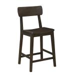Dark Brown Wood Open Back Counter Stool