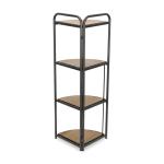 Black 4-Tier Foldable Corner Shelf