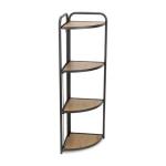Black 4-Tier Foldable Corner Shelf