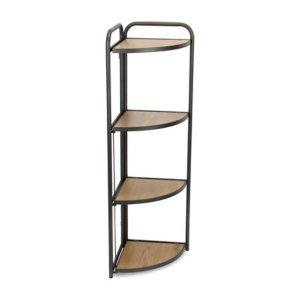 Black 4-Tier Foldable Corner Shelf