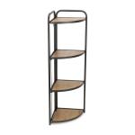 Black 4-Tier Foldable Corner Shelf