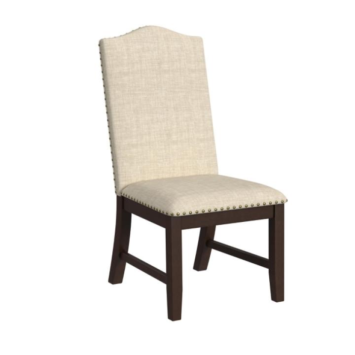 Beige Scalloped Dining Chairs, Set of 2