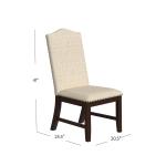 Beige Scalloped Dining Chairs, Set of 2