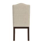 Beige Scalloped Dining Chairs, Set of 2