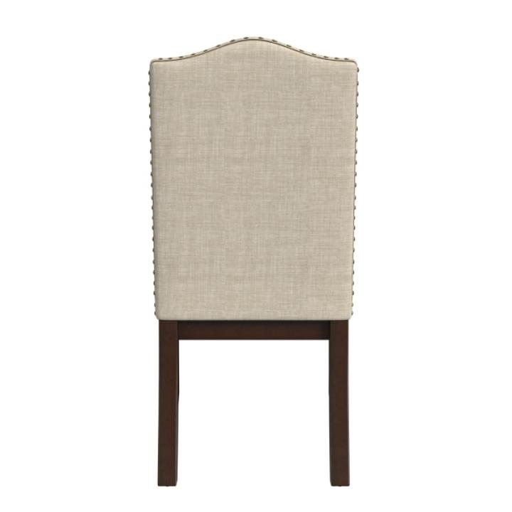 Beige Scalloped Dining Chairs, Set of 2