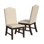Beige Scalloped Dining Chairs, Set of 2