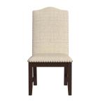 Beige Scalloped Dining Chairs, Set of 2