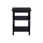 Black Prismatic Wood Accent Table