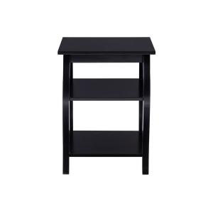 Black Prismatic Wood Accent Table