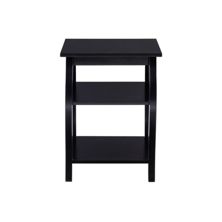 Black Prismatic Wood Accent Table