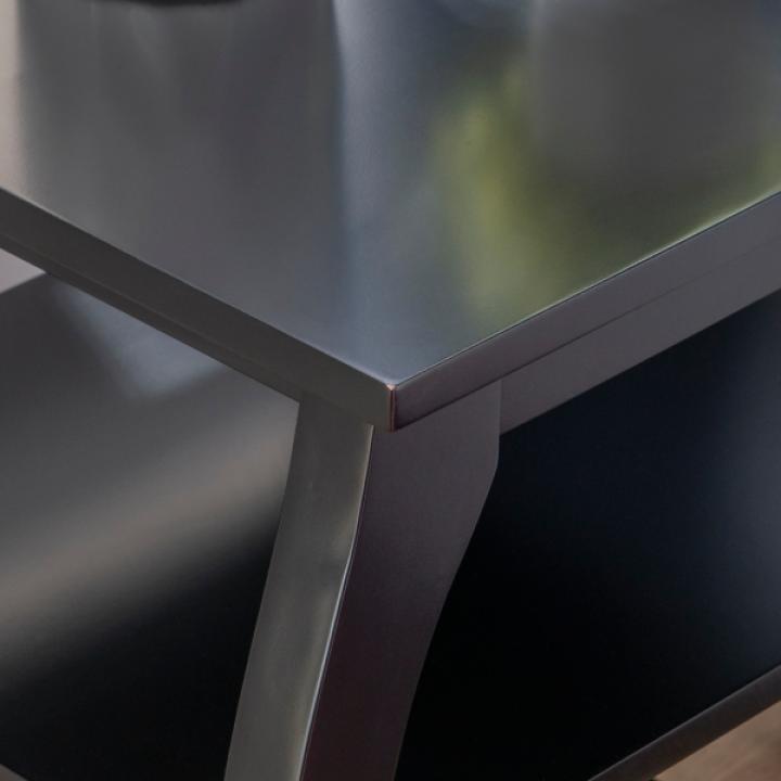 Black Prismatic Wood Accent Table