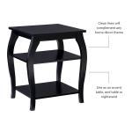 Black Prismatic Wood Accent Table