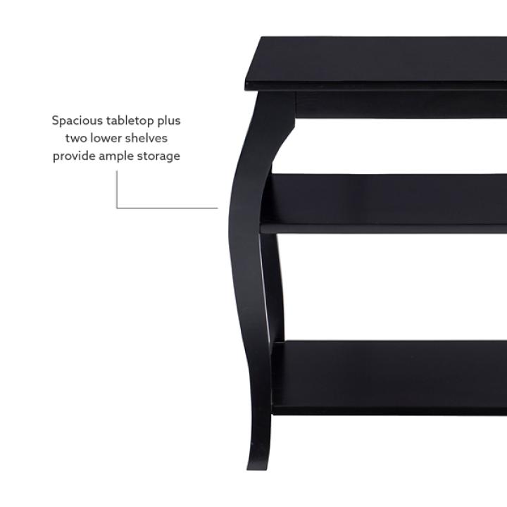 Black Prismatic Wood Accent Table