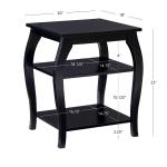 Black Prismatic Wood Accent Table