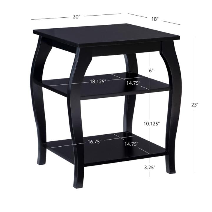 Black Prismatic Wood Accent Table