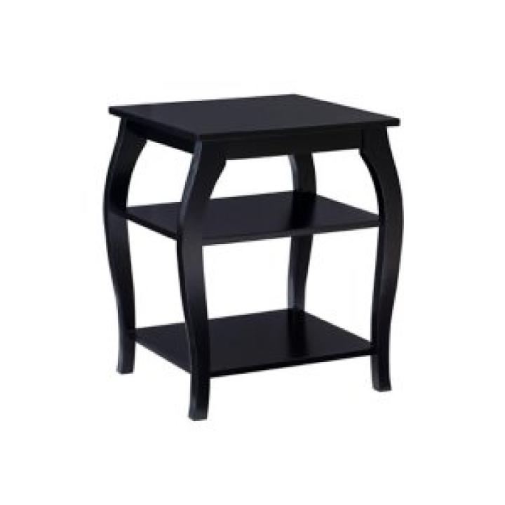 Black Prismatic Wood Accent Table