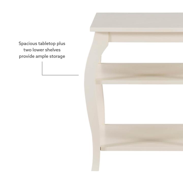 White Prismatic Wood Accent Table