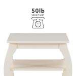 White Prismatic Wood Accent Table