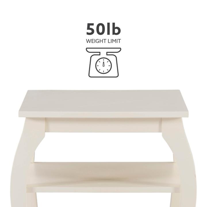 White Prismatic Wood Accent Table