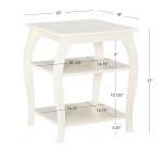 White Prismatic Wood Accent Table
