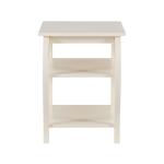 White Prismatic Wood Accent Table