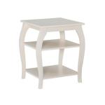 White Prismatic Wood Accent Table