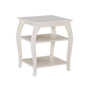 White Prismatic Wood Accent Table