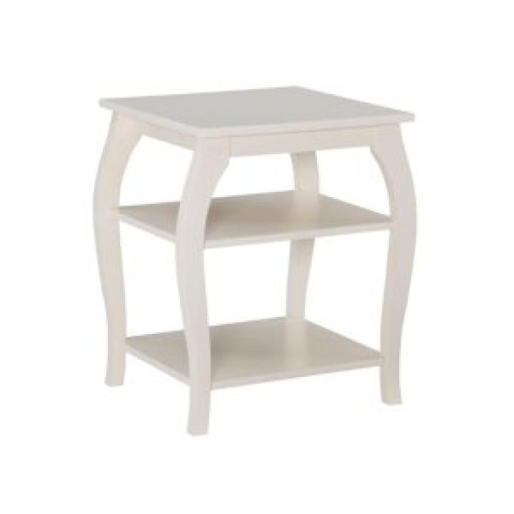 White Prismatic Wood Accent Table