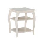 White Prismatic Wood Accent Table
