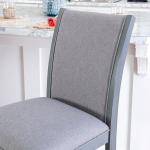 Gray Wood Upholstered Counter Stools, Set of 2