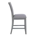 Gray Wood Upholstered Counter Stools, Set of 2