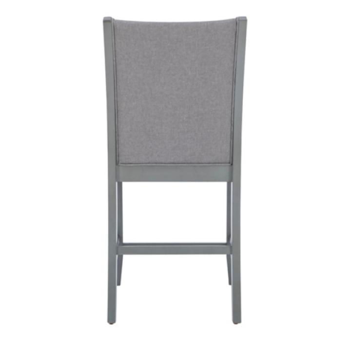 Gray Wood Upholstered Counter Stools, Set of 2
