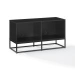 Black Metal Record Storage Media Console