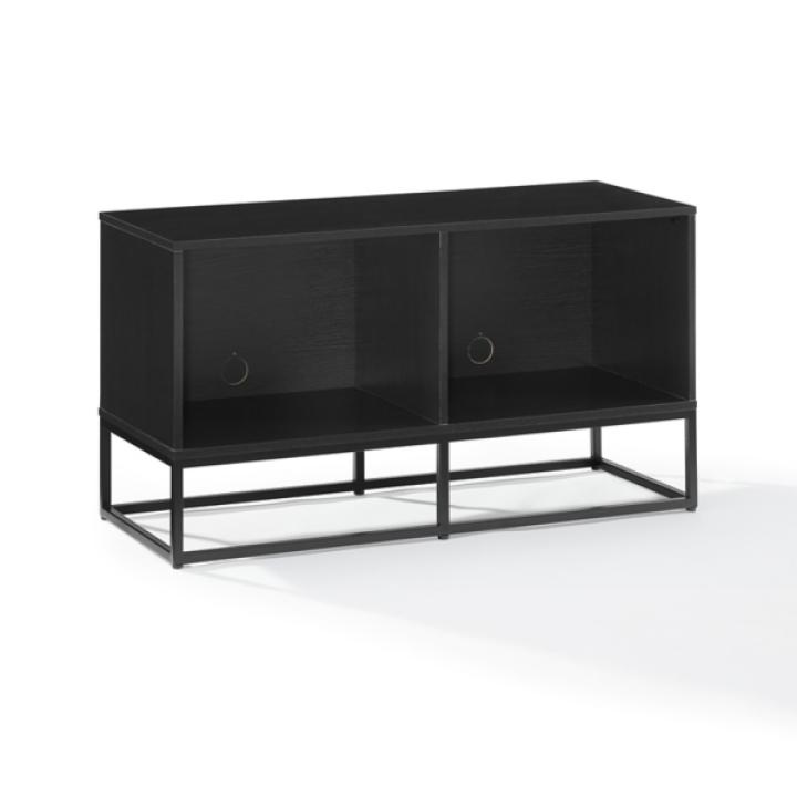 Black Metal Record Storage Media Console