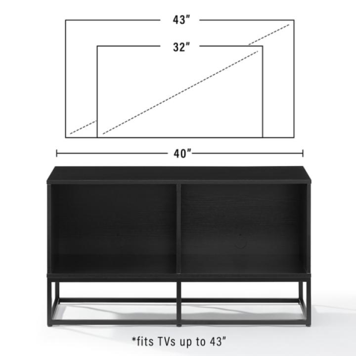Black Metal Record Storage Media Console