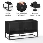 Black Metal Record Storage Media Console