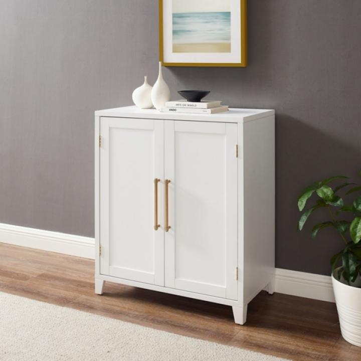 White & Gold Storage Cabinet