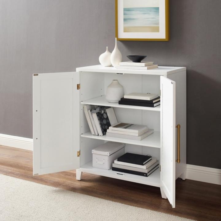 White & Gold Storage Cabinet