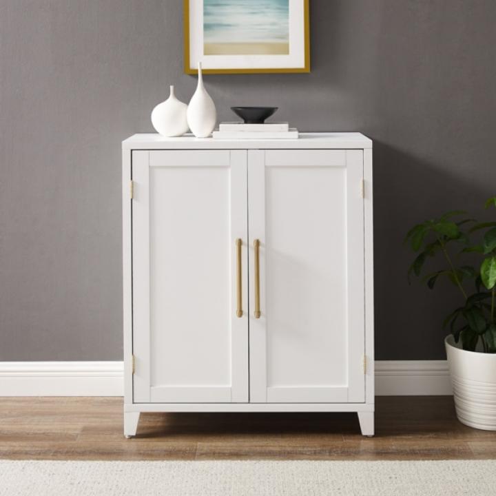 White & Gold Storage Cabinet