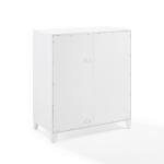 White & Gold Glass Door Storage Cabinet