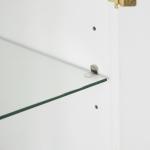 White & Gold Glass Door Storage Cabinet