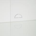 White & Gold Glass Door Storage Cabinet