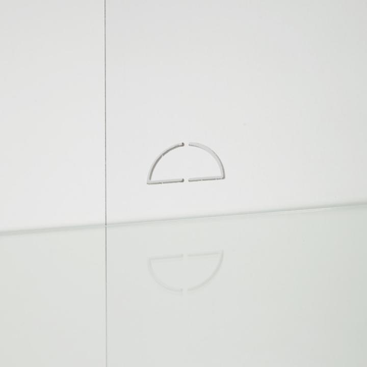 White & Gold Glass Door Storage Cabinet