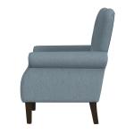 Blue Button-Tufted Rolled Arm Accent Chair