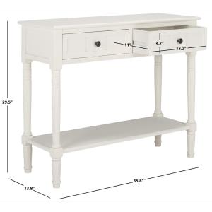 Cream Carved 2-Drawer Console Table