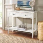 Cream Carved 2-Drawer Console Table